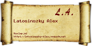 Latosinszky Alex névjegykártya